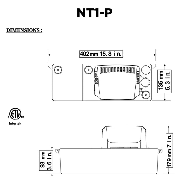 NT1-P - Condensate Neutralization Tank With Pump - 1.9 GPH