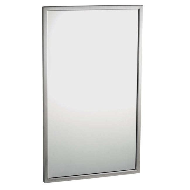 Bobrick 2908 2436 - 24" x 36" Welded Frame Tempered Glass Mirror in Polished Stainless Steel