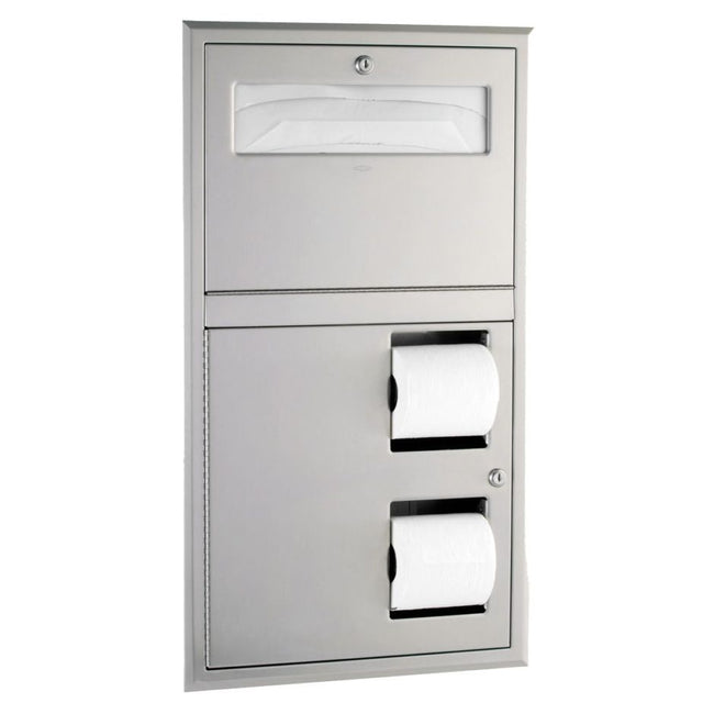 Bobrick 3474 - ClassicSeries Recessed Seat Cover and Toilet Tissue Dispenser in Satin Stainless Stee