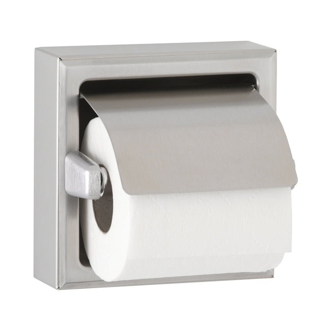 Bobrick 66997 - Surface Mounted Toilet Tissue Dispenser with Hood in Satin Stainless Steel