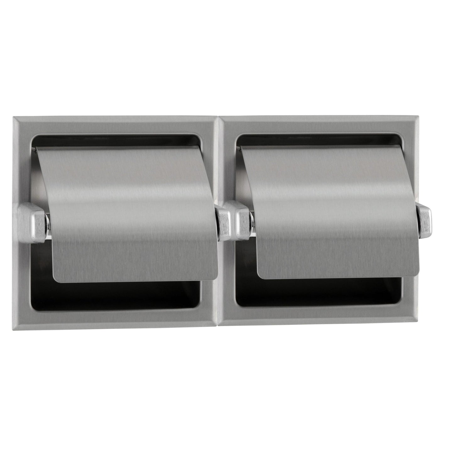 Bobrick 6997 - Recessed Dual-Roll Toilet Tissue Dispenser with Hoods in Satin Stainless Steel