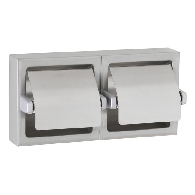Bobrick 69997 - Surface Mounted Dual-Roll Toilet Tissue Dispenser with Hoods in Satin Stainless Stee