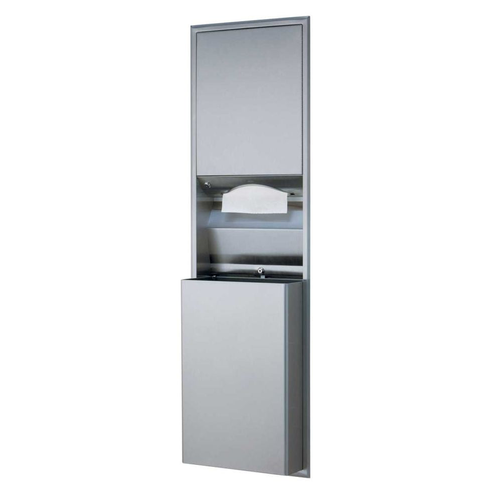 Bobrick 3944 - ClassicSeries Recessed Convertible Paper Towel Dispenser/Waste Receptac;e om S