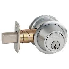 Grade 2 Double Cylinder Deadbolt with C Keyway with 12287 Latch and 10094 Strike Satin Chrome Finis