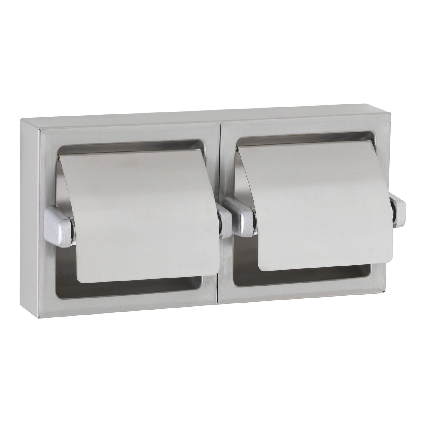 Bobrick 69997 - Surface Mounted Dual-Roll Toilet Tissue Dispenser with Hoods in Satin Stainless Stee