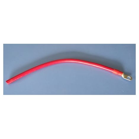 14in 2AWG Cable with ONE 3/8" Lug, RED