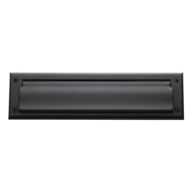 Baldwin 0012.190 - 13" x 3-5/8" Door Letter Box Plate in Satin Black Finish