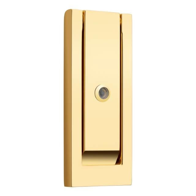 Baldwin 0185 - 6" Solid Brass Modern Door Knocker with Door Viewer