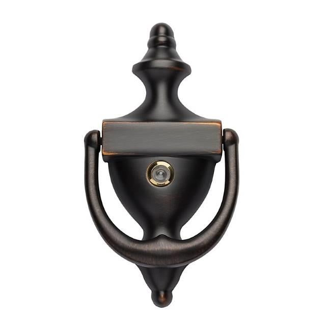Baldwin 0103 - 6-1/2" Solid Brass Colonial Door Knocker with Viewer
