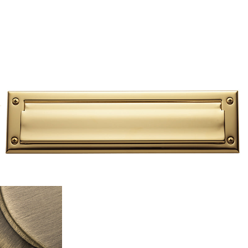 Baldwin 0014 - 13" x 3-5/8" Letter Box Plate with Interior Plate