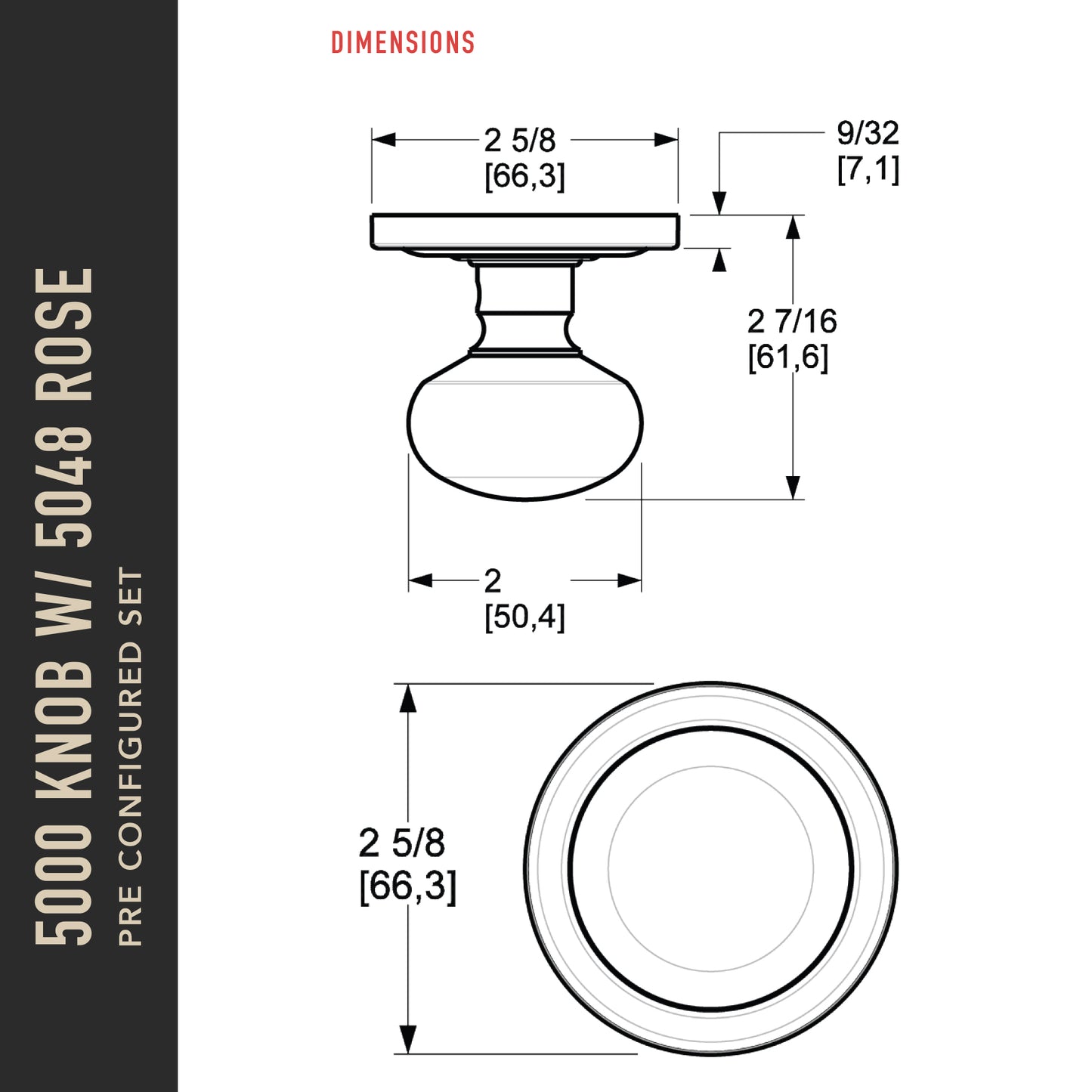 Baldwin Estate 5000 Knob + 5048 Rose Knob Set
