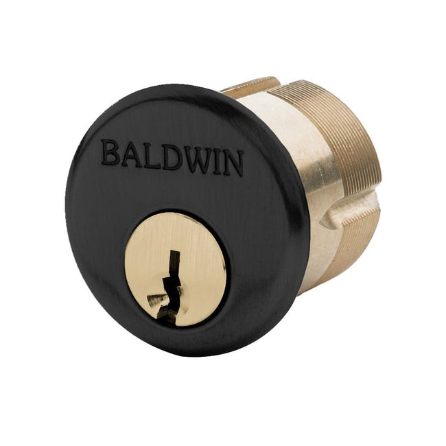 Baldwin 8322190 1-1/8" Mortise Cylinder for 2" Thick Doors in Satin Black Finish