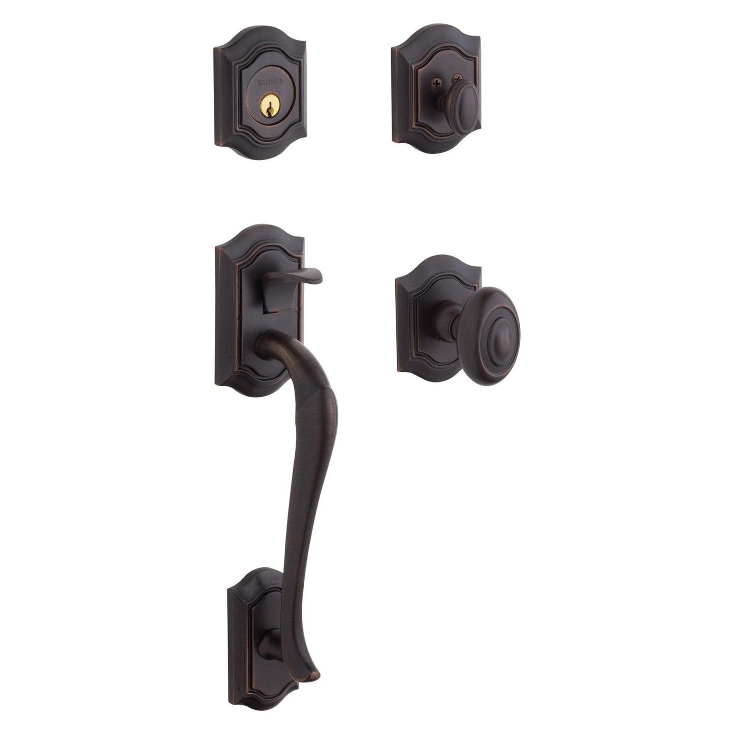 Bethpage Single Cylinder Handleset with 5077 Interior Knob