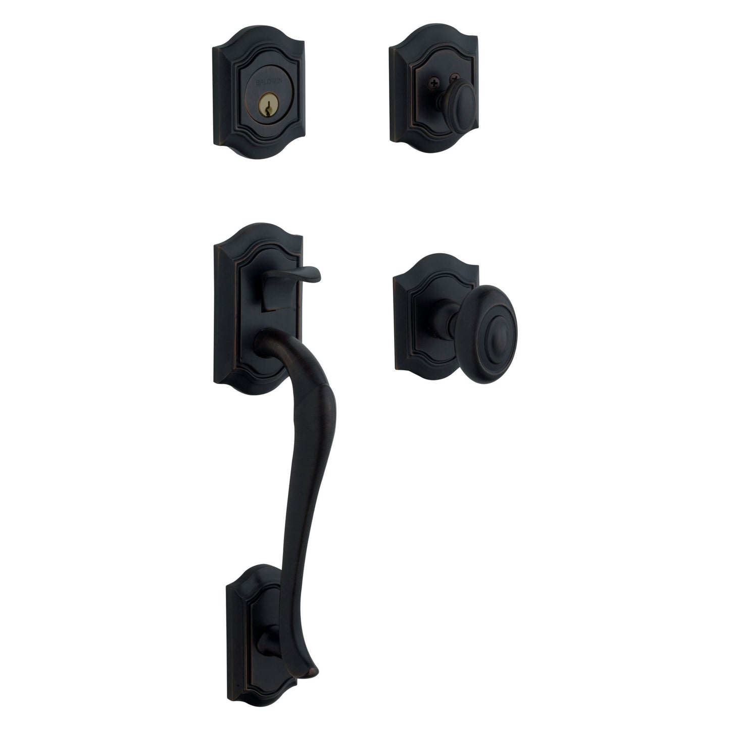 Bethpage Single Cylinder Handleset with 5077 Interior Knob