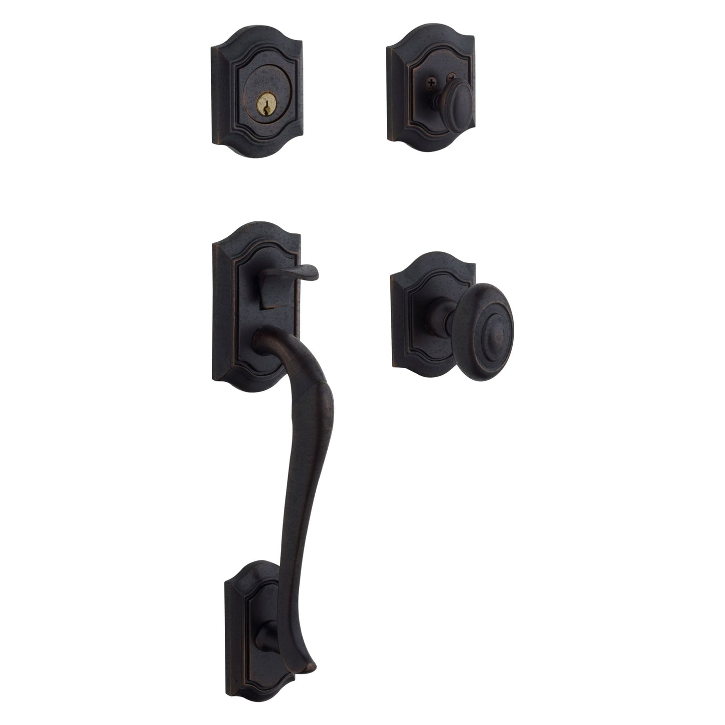 Bethpage Single Cylinder Handleset with 5077 Interior Knob