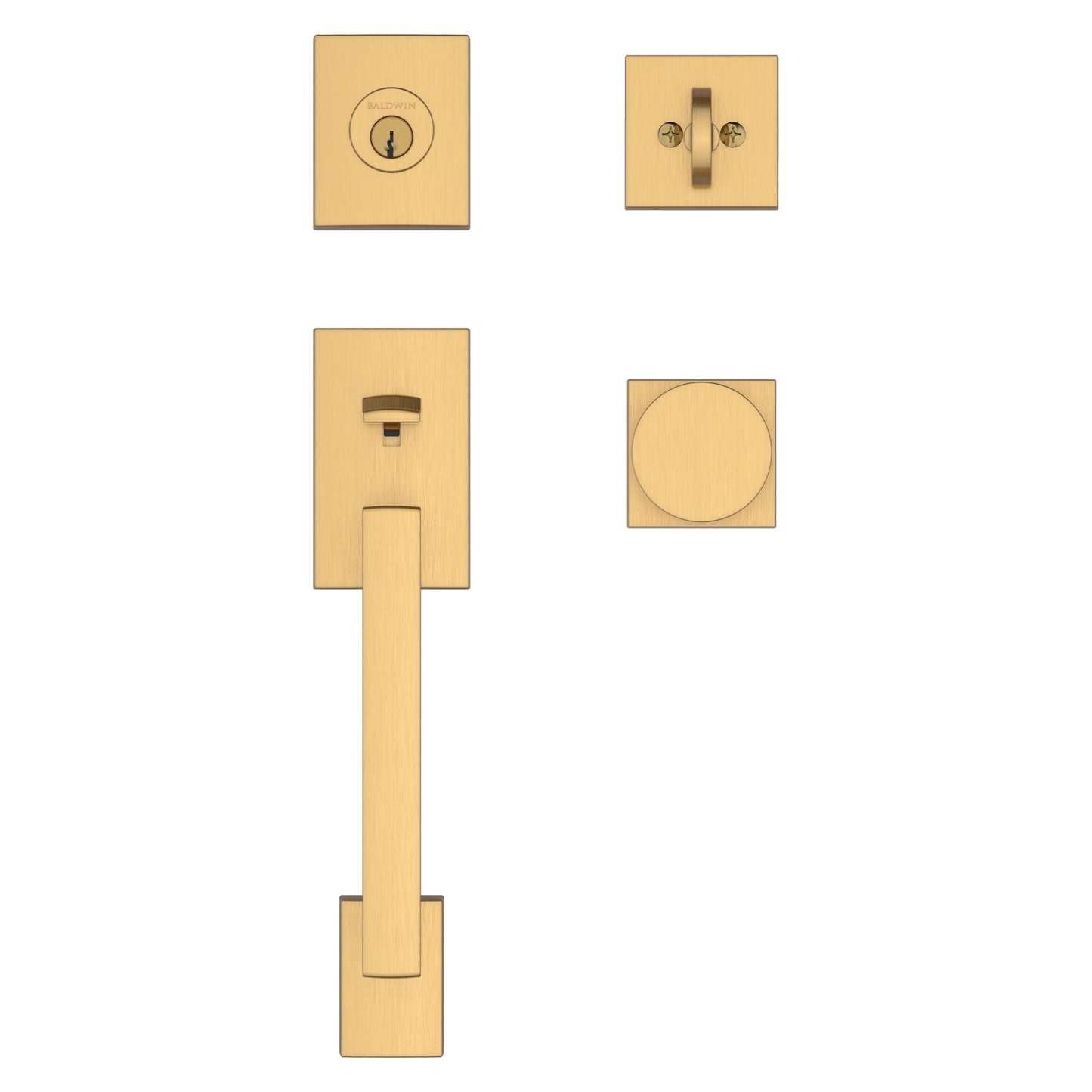 La Jolla Single Cylinder Handleset with Contemporary Interior Knob