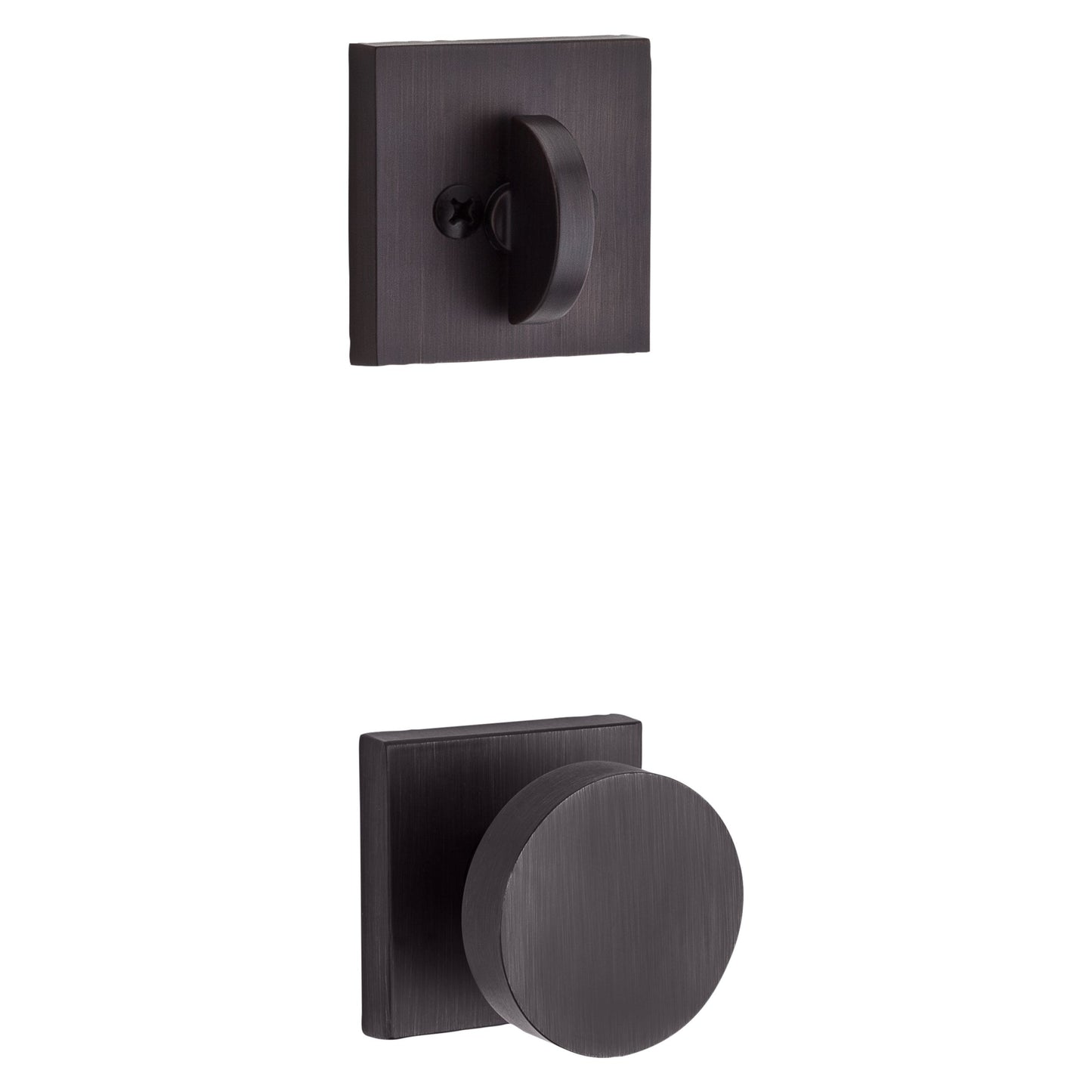 La Jolla Single Cylinder Handleset with Contemporary Interior Knob