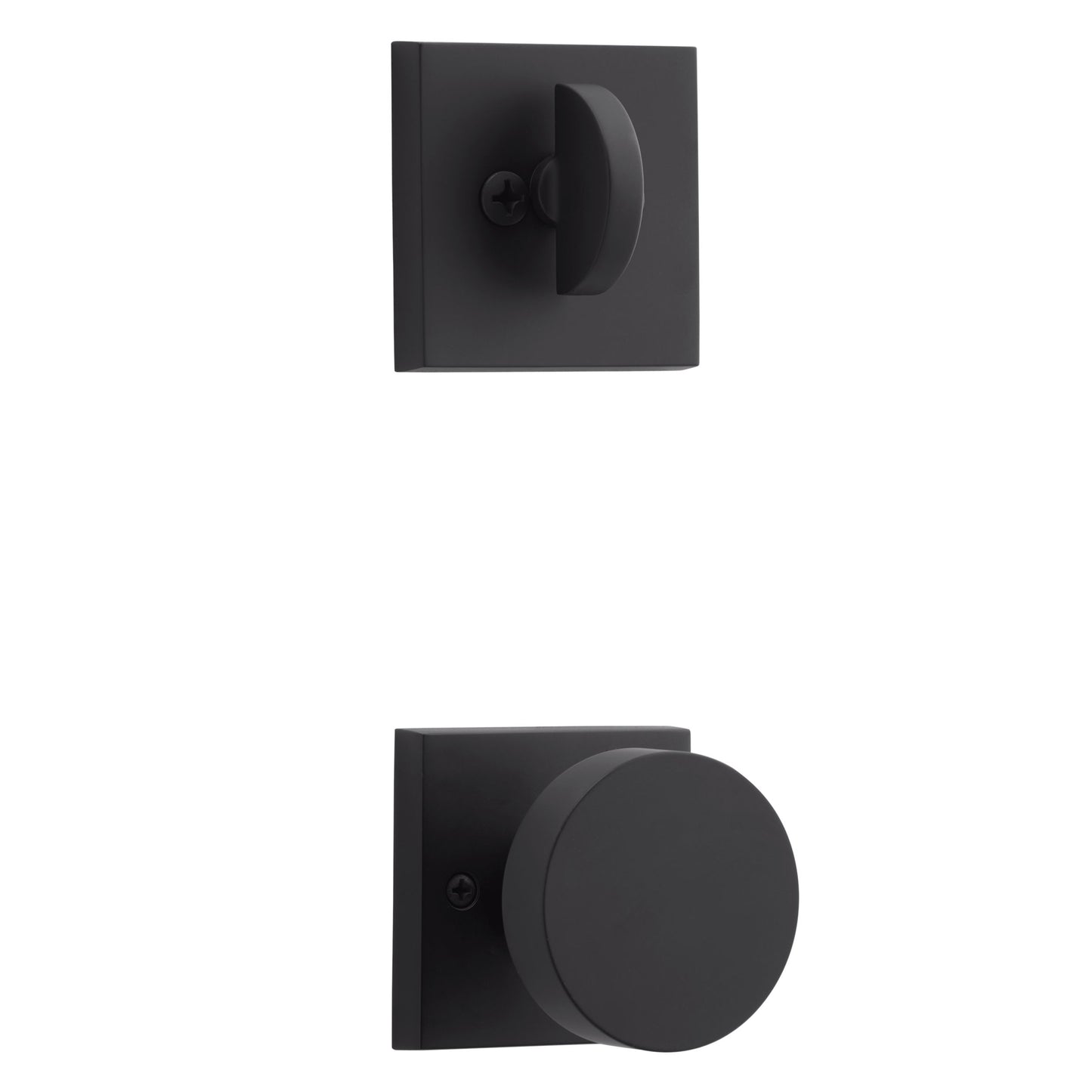 La Jolla Single Cylinder Handleset with Contemporary Interior Knob