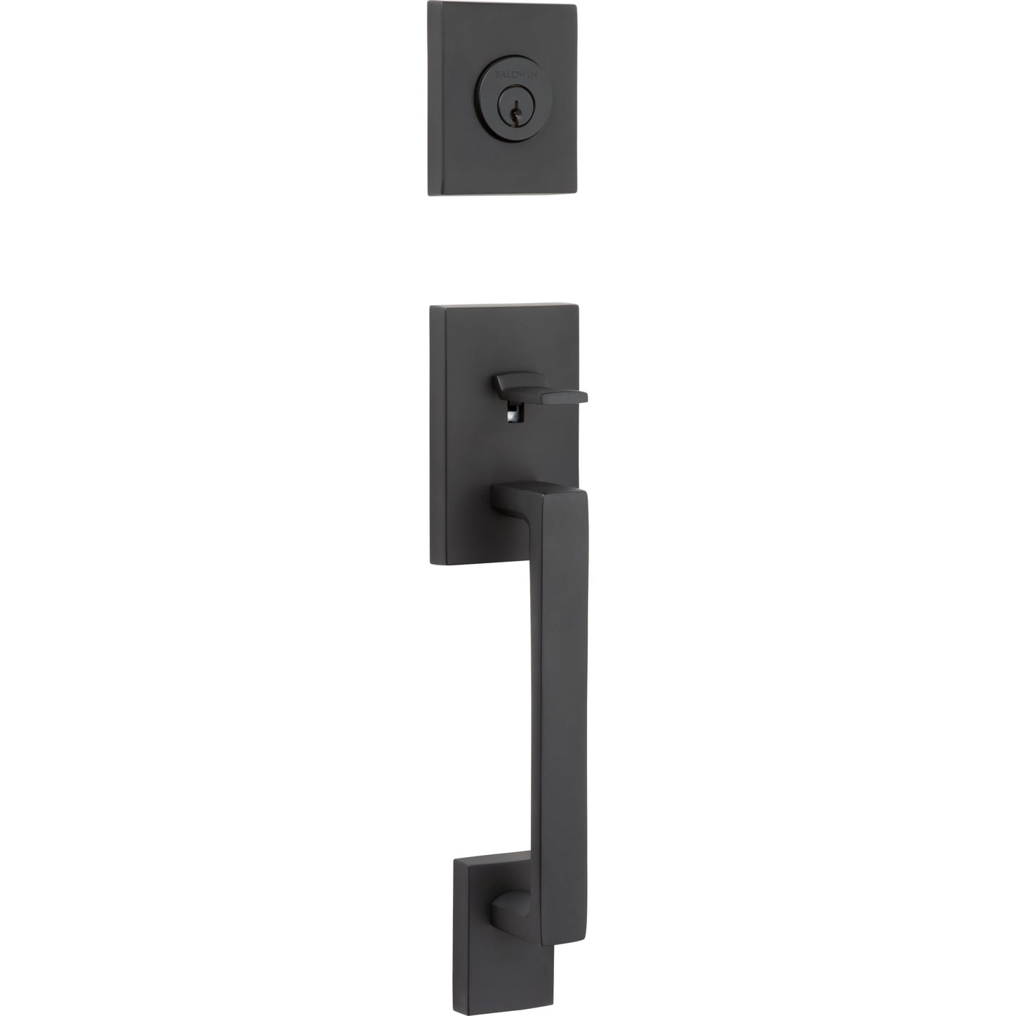 La Jolla Single Cylinder Handleset with Contemporary Interior Knob