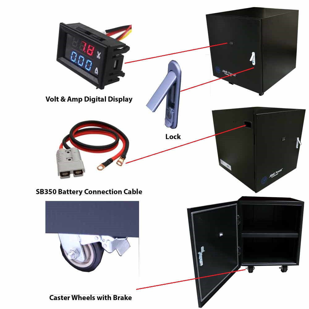 BATBOX4 - Battery Cabinet - Industrial Grade - Fits up to 4 Batteries