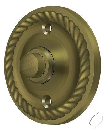 BBRR213U5 Bell Button; Round Rope; Antique Brass Finish