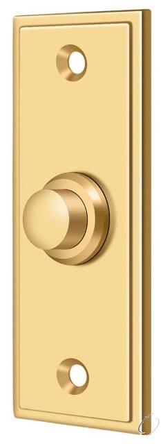 BBS333CR003 Bell Button; Rectangular Contemporary; Lifetime Brass Finish
