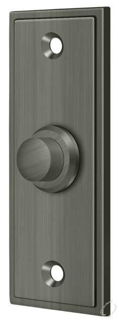 BBS333U15A Bell Button; Rectangular Contemporary; Antique Nickel Finish