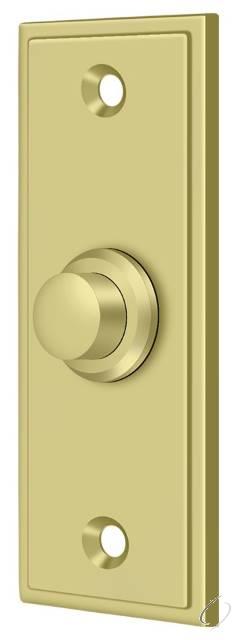 BBS333U3 Bell Button; Rectangular Contemporary; Bright Brass Finish