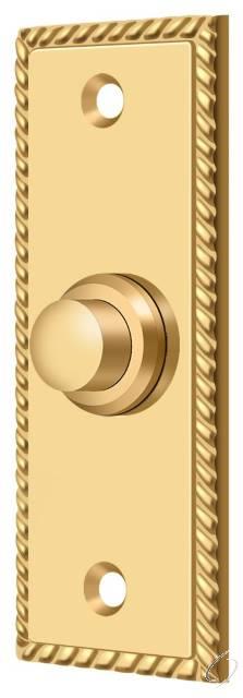 BBSR333CR003 Bell Button; Rectangular Rope; Lifetime Brass Finish