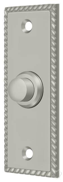 BBSR333U15 Bell Button; Rectangular Rope; Satin Nickel Finish