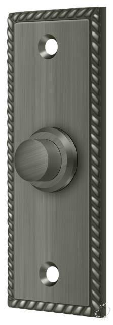 BBSR333U15A Bell Button; Rectangular Rope; Antique Nickel Finish