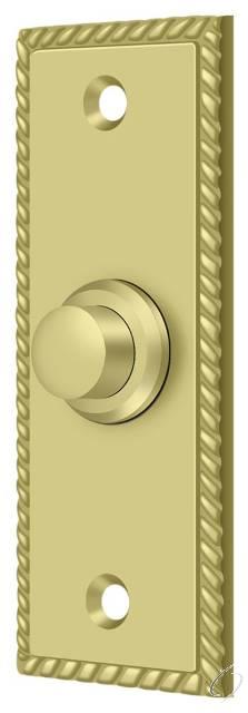 BBSR333U3 Bell Button; Rectangular Rope; Bright Brass Finish