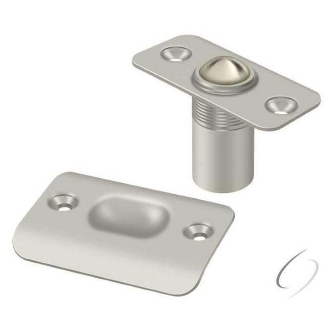 BC218RU15 Ball Catch; Round Corners; Satin Nickel Finish