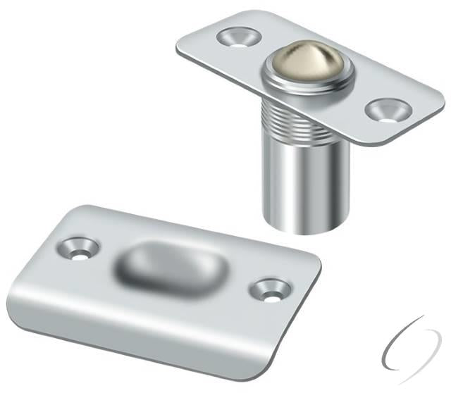BC218RU26 Ball Catch; Round Corners; Bright Chrome Finish