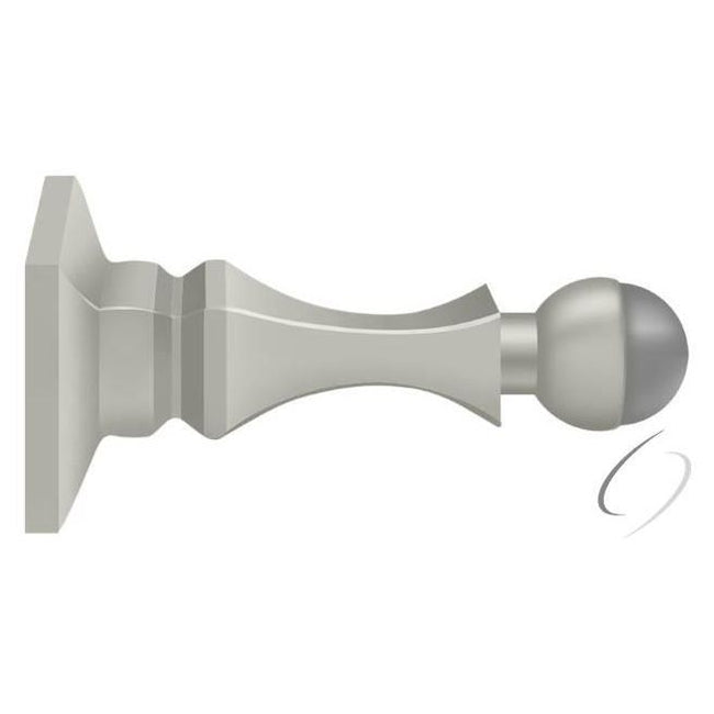 BDH35U15 3-1/2" Baseboard Door Bumper; Solid Brass; Satin Nickel Finish