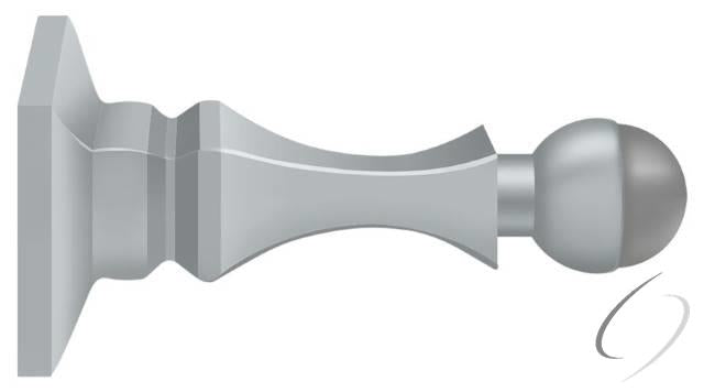 BDH35U26D 3-1/2" Baseboard Door Bumper; Solid Brass; Satin Chrome Finish