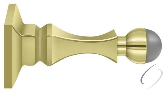 BDH35U3 3-1/2" Baseboard Door Bumper; Solid Brass; Bright Brass Finish
