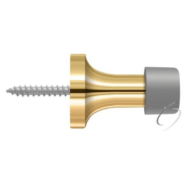 BDS125CR003 1-1/2" Baseboard Door Bumper; Solid Brass; Lifetime Brass Finish