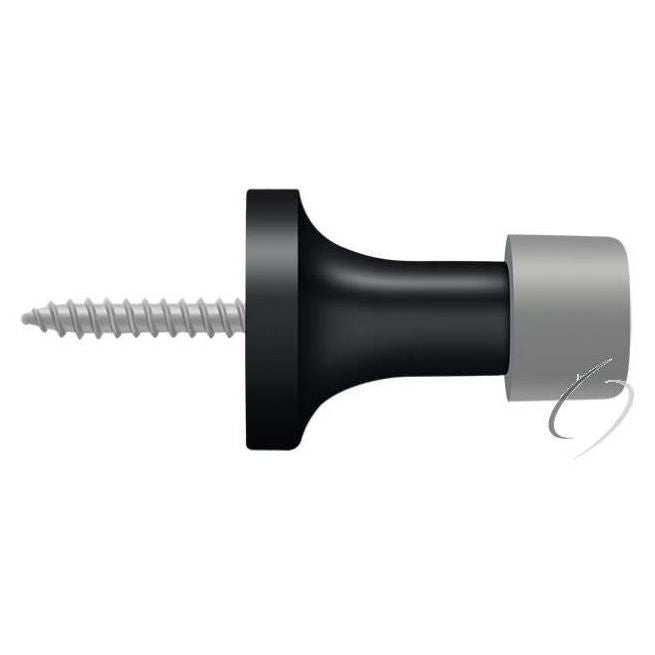 BDS125U19 1-1/2" Baseboard Door Bumper; Solid Brass; Black Finish