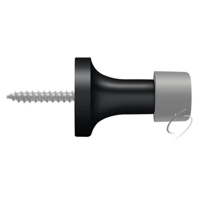 BDS125U19 1-1/2" Baseboard Door Bumper; Solid Brass; Black Finish