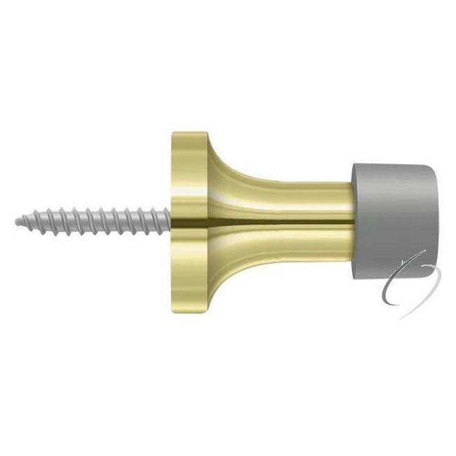 BDS125U3 1-1/2" Baseboard Door Bumper; Solid Brass; Bright Brass Finish