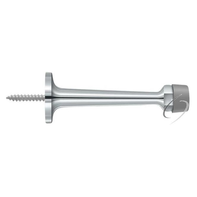 BDS30U26 3-1/4" Baseboard Door Bumper; Solid Brass; Bright Chrome Finish