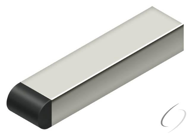BDSR40U14 4" Contemporary Half Cylinder Tip Baseboard Bumper; Steel Bright Nickel Finish