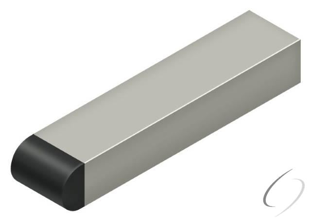 BDSR40U15 4" Contemporary Half Cylinder Tip Baseboard Bumper; Steel Satin Nickel Finish