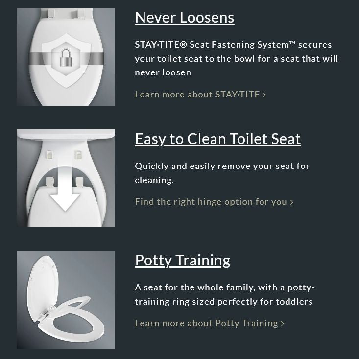 1200E4 000 - Affinity Elongated Plastic Toilet Seat - White