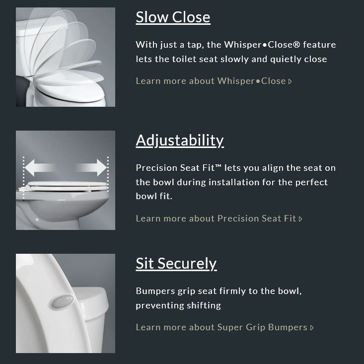 1200E4 000 - Affinity Elongated Plastic Toilet Seat - White