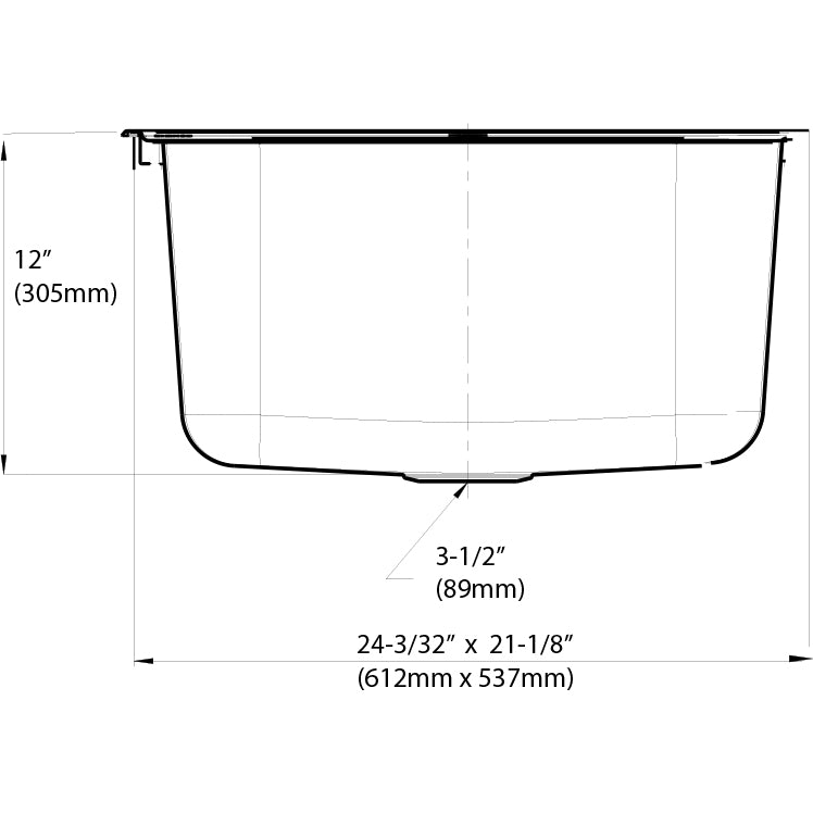 Blanco 441078 - 25" Essential Laundry Sink in 18 Gauge Stainless Steel