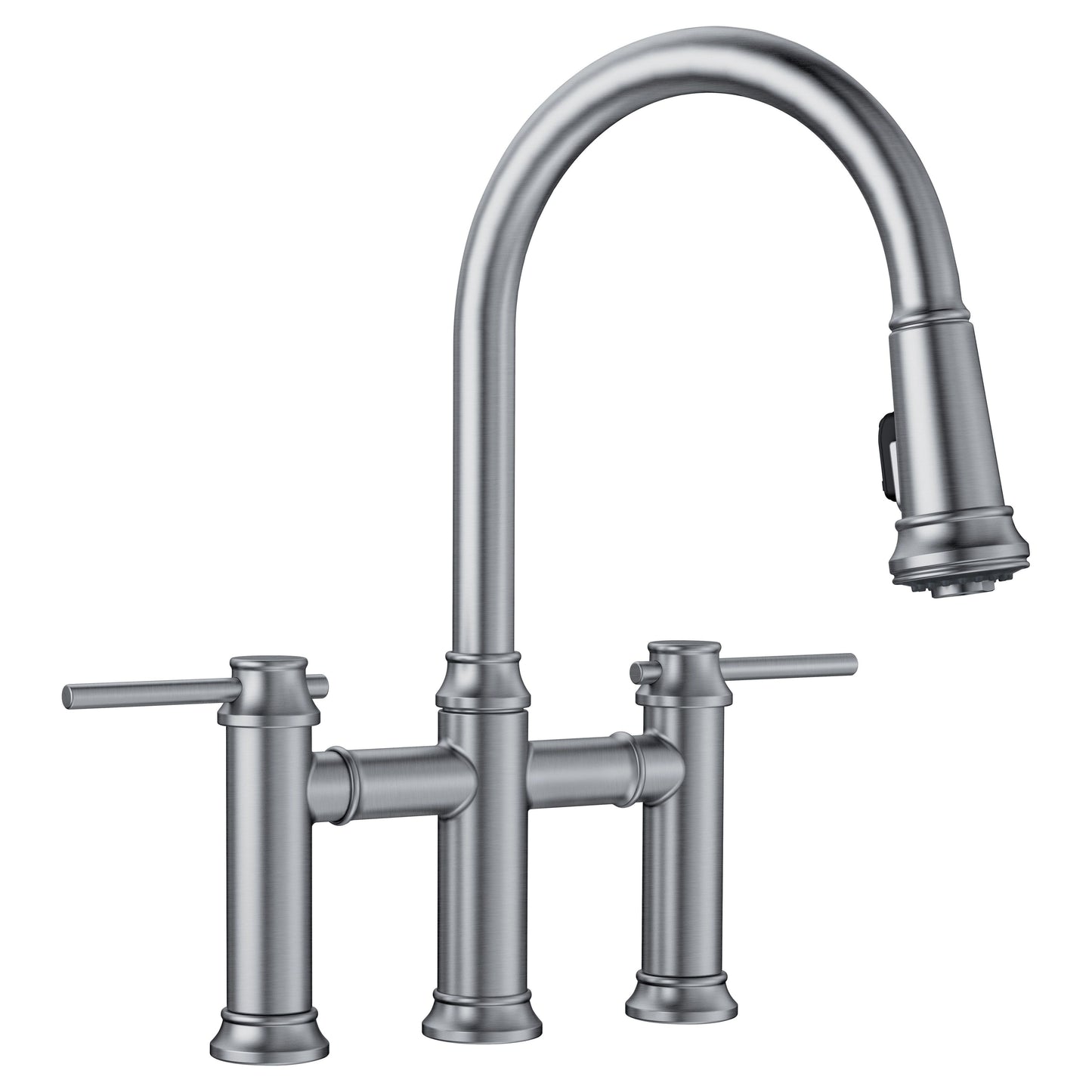 Blanco 442505 Empressa 1.5 GPM Pull-Down Dual Spray Bridge Kitchen Faucet in Stainless