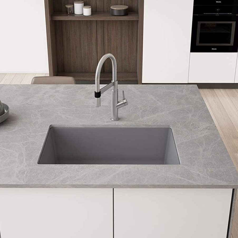 Precis 30" Undermount Single Basin Silgrant Kitchen Sink - Metallic Gray