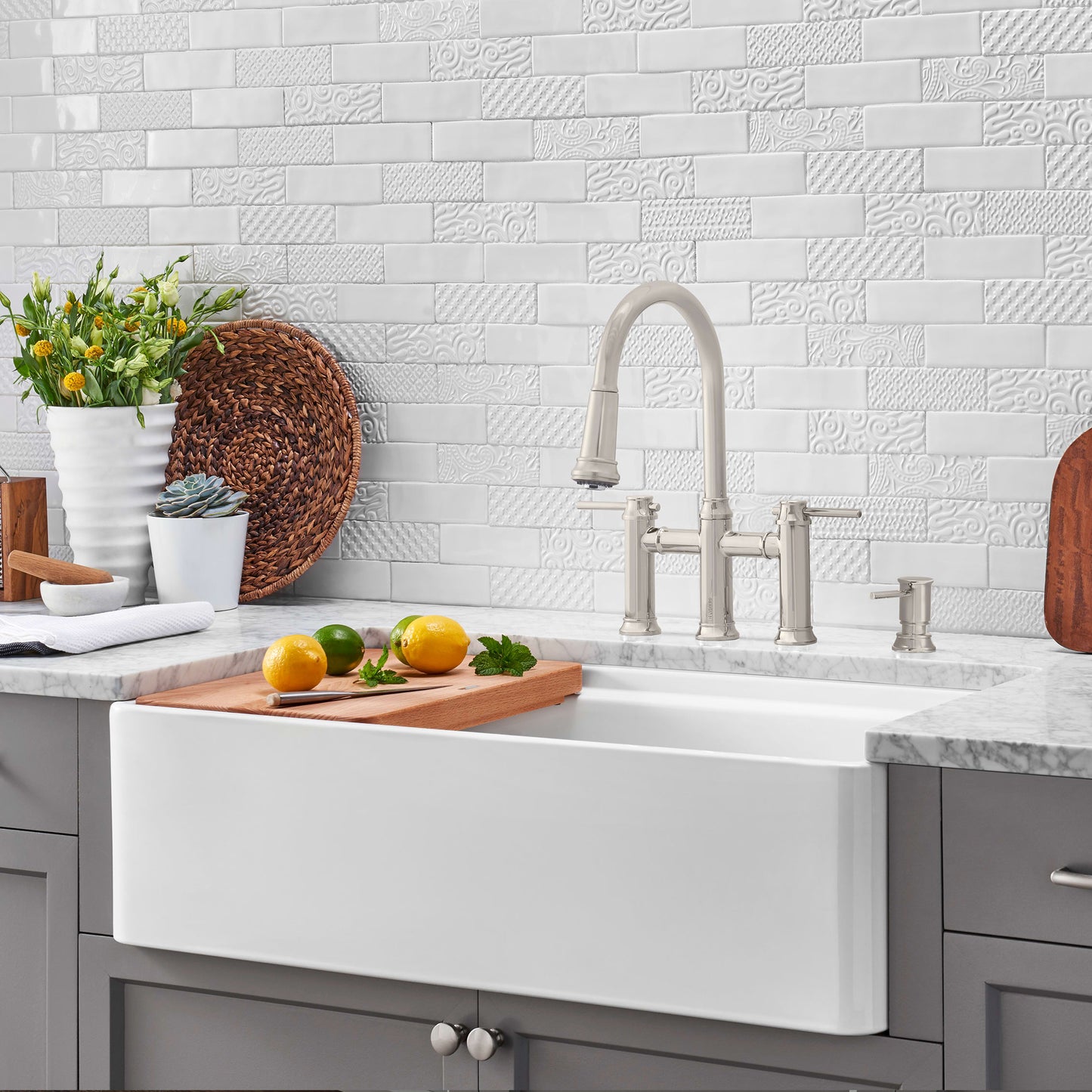 Blanco 523026 - Profina 36" Apron Front Farmhouse Kitchen Sink with Cutting Board in White